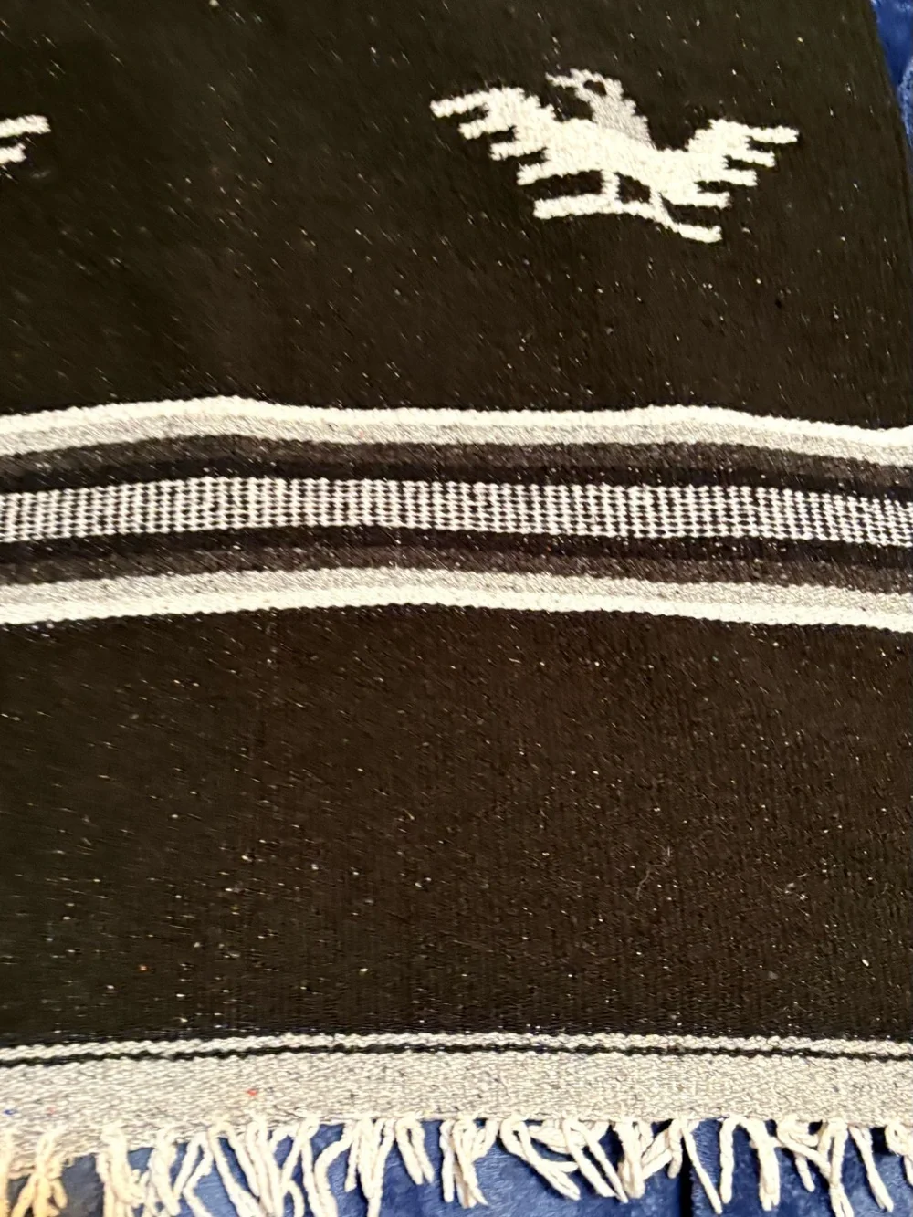 Men's Black and White Patterned Sweater Poncho